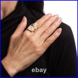70s Vintage Diamond Dice Ring Gambling Jewelry Sz 8.5 Heavy 14k Gold Mens