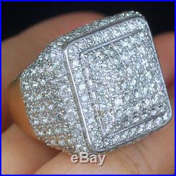 7.4Ct 100%Natural Diamond 10K Gold Vintage Cluster Men's Ring EFFECT 15Ct RWG133