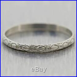 7-5-31 1930's Antique Art Deco Platinum Engraved Wedding Band Ring
