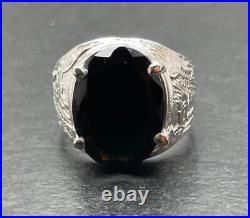 8.33 Ct Tektite Meteorite Sterling Silver Mens Dragon Ring Sz 11.25 Space Glass