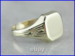 925 Silver925 Silver Art Deco Signet Ring Men's Ring Band