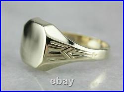 925 Silver925 Silver Art Deco Signet Ring Men's Ring Band