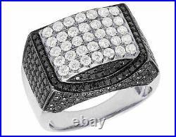 925 Sterling Silver 6.00 Ct Round Cut Black Simulated Diamond Men's Pinky Ring