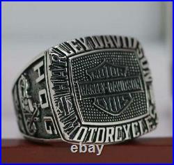 925 Sterling Silver Ring Harley Davidson Huge Hog Rider Ring Men's Biker