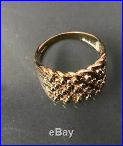 9ct GOLD Men's Detailed Vintage KEEPER Style Ring Size U Weight 9.2g Stamped