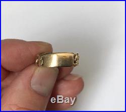 9ct Gold Vintage I. D Style Men's Solid Gold Ring Weight 4.23g Size M Width 6mm