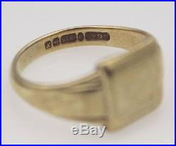 9ct Mens Ring Jewellery Yellow Gold Signet Jewelry Gift Sz T Vintage 9K 9 Carat