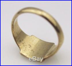 9ct Mens Ring Jewellery Yellow Gold Signet Jewelry Gift Sz T Vintage 9K 9 Carat