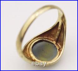9ct Mens Ring Yellow Gold Haematite Intaglio Jewellery Jewelry Sz X Vintage 9K
