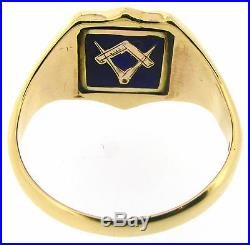 9ct yellow gold signet rings shield masonic craft size R mens ladies vintage