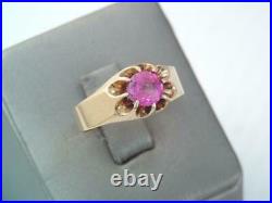 ANTIQUE MENS VICTORIAN SOLID 10K ROSE GOLD. 85 CT RUBY RING sz 10