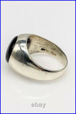 Antique $12,000 20ct Natural Brown STAR Sapphire 18k White Gold Mens Ring 19g