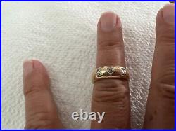 Antique 14 k yellow gold men's 5 diamond ring size 8 1/2