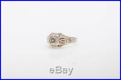 Antique 1920s $3000.20ct Russian Natural Alexandrite 14k White Gold Mens Ring