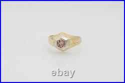 Antique 1920s. 33ct Genuine PINK Diamond 14k Yellow Gold Mens Band Ring