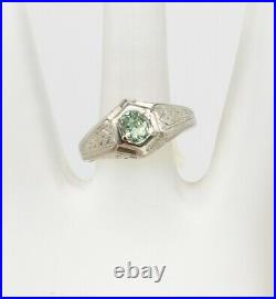 Antique 1920s $4000.65ct Natural Alexandrite 18k White Gold Mens Ring Band