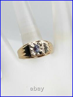 Antique 1950s $3000.50ct AAA+++ Natural Alexandrite 14k Yellow Gold Mens Ring