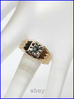 Antique 1950s $3000.50ct AAA+++ Natural Alexandrite 14k Yellow Gold Mens Ring