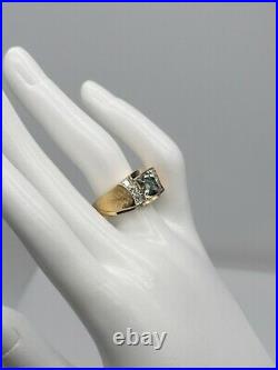 Antique 1950s $4000.75ct Natural Alexandrite Diamond 14k Yellow Gold Mens Ring