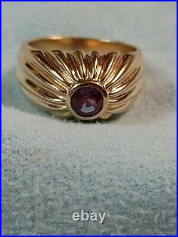 Antique. 40ct Natural Alexandrite 14k Yellow Gold Mens pinky Ring