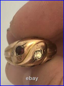 Antique 9ct Gold Snake Ring Size R Needs Repair Freepost Uk
