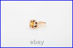 Antique Hammerman Brothers $4K 1.50ct Natural Yellow Sapphire 14k Gold Mens Ring