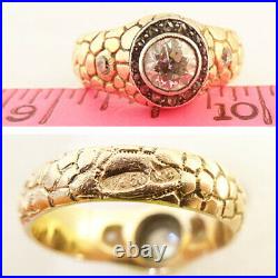 Antique Imperial Russia Man's Ring Signed Faberge Gold Diamonds Certified (5512)