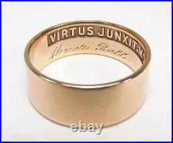 Antique J. B. Bowden & Co. NY USA 14th Degree Masons Motto 14K Gold Ring Sz 8.25