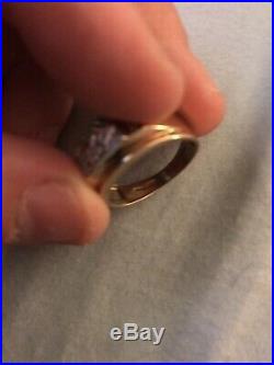 Antique Love Story Gold 10k Gold Ring Mens Pinky Ring. 15 Oz Diamonds Vintage