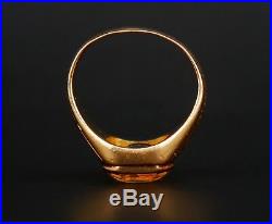 Antique Men Ring solid 18K Gold 5.75 ct Citrine Ø US8.25 / 11.8gr