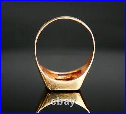 Antique Men Signet Ring Carnelian solid 18K Gold Ø11.25 US / 5.9 gr
