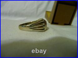 Antique Men's 14k White Gold Solitaire Diamond Art Nouveau/Art Deco Ring Sz 12.5