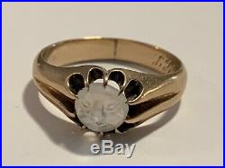 Antique Moonstone Man In The Moon Gold Ring Moonstone Jewelry-Estate Jewelry