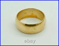 Antique Russian 14K Rose Gold Wide Cigar Men's Band Ring Size 13.5