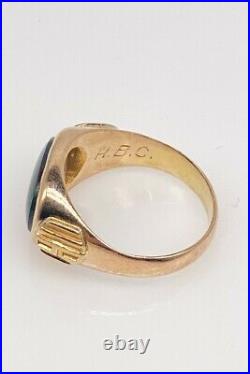 Antique Signed Bailey Bank & Biddle 5ct BLOODSTONE 14k Yellow Gold Mens Ring