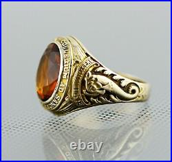 Antique Tiffany & Co 14K Gold Madeira Citrine Men's /Unisex Ring Rare Collection