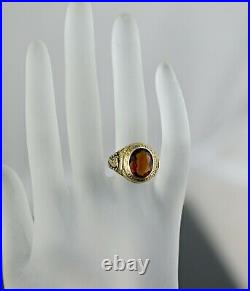 Antique Tiffany & Co 14K Gold Madeira Citrine Men's /Unisex Ring Rare Collection
