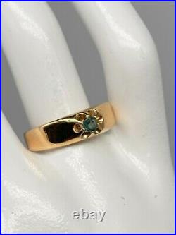 Antique Victorian 1870s $3400 Natural Alexandrite 14k Yellow Gold 6mm Mens Ring