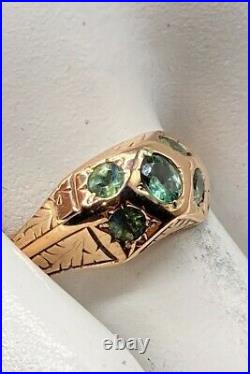 Antique Victorian 1880s $4000 1ct Natural Alexandrite 14k Yellow Gold Mens Ring