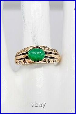 Antique Victorian 1880s $4000 2ct Colombian Emerald 14k Yellow Gold Mens Ring