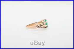 Antique Victorian 1890s $3400 2ct Colombian Emerald 10k Yellow Gold Mens Ring