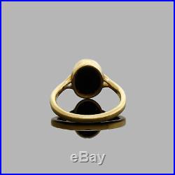 Antique Vintage 14k Gold Carved Man In Moon Face Ring Possible Roman Glass