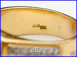 Antique Vintage Men Ring solid 18K Gold 1.71 ctw Diamonds Size US 11.5 / 25gr