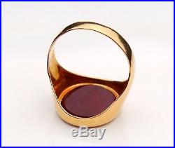 Antique Vintage Men Signet Ring solid 18K Gold Carnelian US 9.25 / 5.2 gr