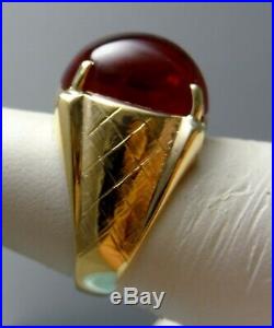 Antique Vintage Mens Ruby Ring 10k Sold Yellow Gold