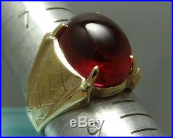 Antique Vintage Mens Ruby Ring 10k Sold Yellow Gold