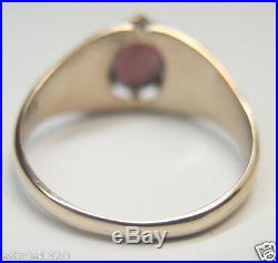 Antique Vintage Retro Men's Oval Garnet 14K Rose Gold Ring Size 8.5 UK-Q1/2