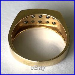 Artcarved Vintage Mens Ring Band 10 Diamond 1 Cttw 14K Yellow Gold Sz 11.25