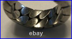 Authentic Vintage Gucci Ring Sterling Sliver Ring Mens US 7.5 Rare Chain Link