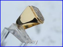 Beautiful Vintage 18K YG & Diamond Cartier Mens Lincoln Mercury Signet Ring WOW